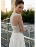 Fully Beaded Ivory Tulle Wedding Dress With Detachable Jacket
